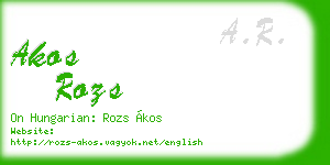 akos rozs business card