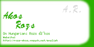 akos rozs business card